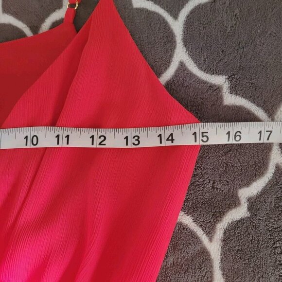 Flying Tomato Red Tiered Midi Dress Size Xsmall Adjustable Sleeveless Valentines - Picture 6 of 8